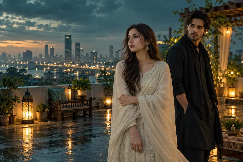 Fictional Pakistani romantic drama scene